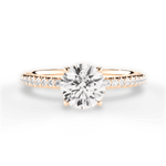 Giselle Round Cut Lab Grown Diamond 18Kt Rose Gold Engagement Ring