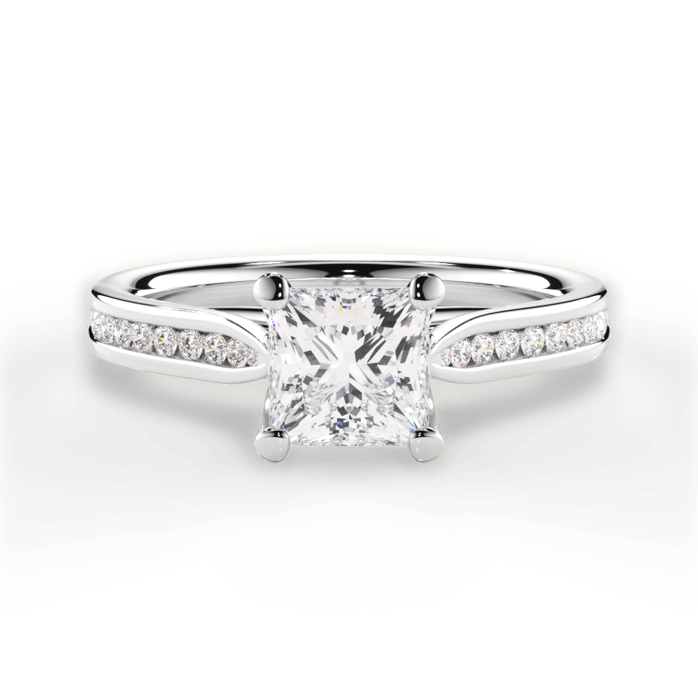 Elena Princess Cut Lab Grown Diamond Platinum Engagement Ring