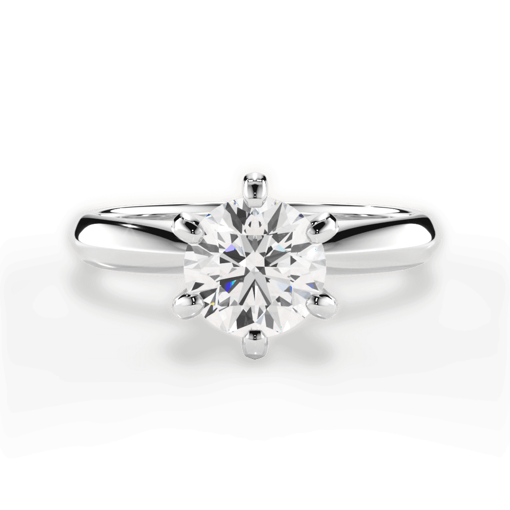 Ava Round Cut Lab Grown Diamond Platinum Engagement Ring