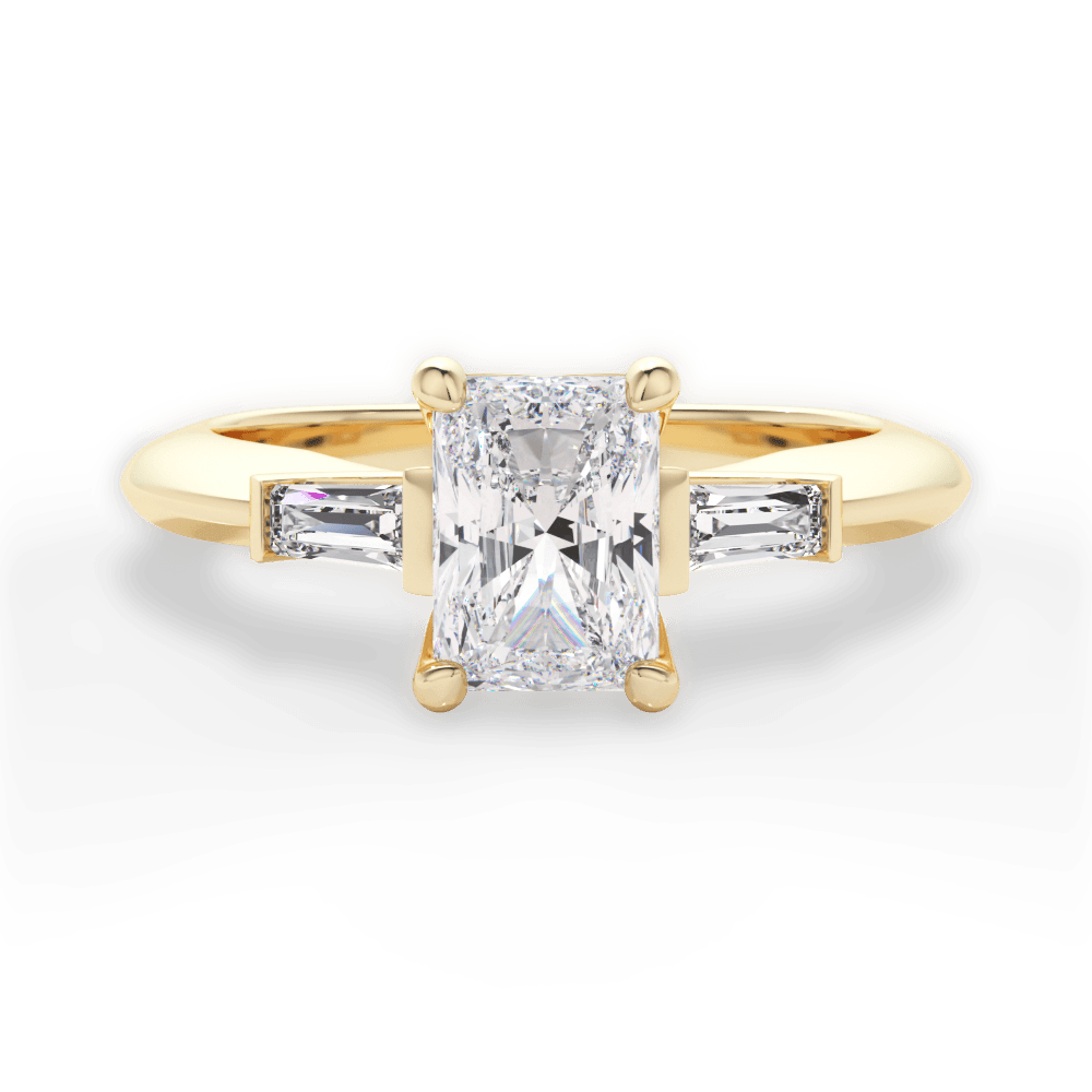 Emily Radiant Cut Lab Grown Diamond 18Kt Yellow Gold Engagement Ring