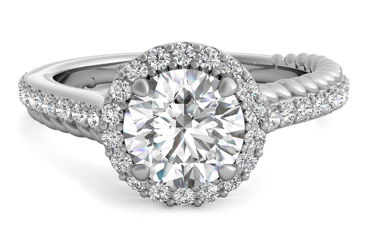 Kim Round Cut Lab Grown Diamond Platinum Engagement Ring