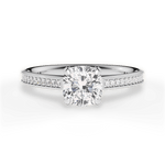 Janet Cushion Cut Lab Grown Diamond 14Kt White Gold Engagement Ring