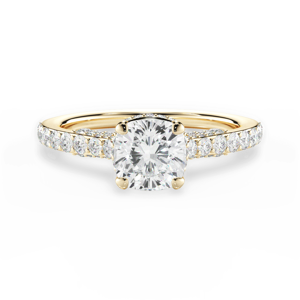 Laura Cushion Cut Lab Grown Diamond 18Kt Yellow Gold Engagement Ring