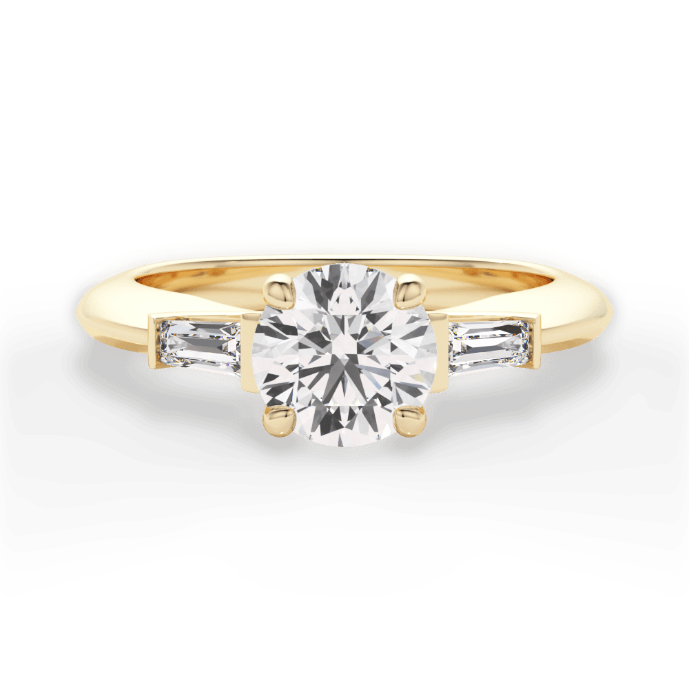 Emily Round Cut Lab Grown Diamond 18Kt Yellow Gold Engagement Ring