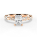 Gloria Radiant Cut Lab Grown Diamond 18Kt Rose Gold Engagement Ring