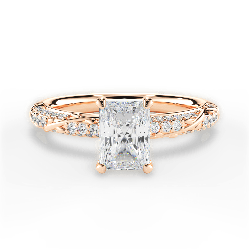 Gloria Radiant Cut Lab Grown Diamond 18Kt Rose Gold Engagement Ring