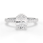 Isabella Oval Cut Lab Grown Diamond 14Kt White Gold Engagement Ring