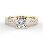 Kayla Cushion Cut Lab Grown Diamond 18Kt Yellow Gold Engagement Ring