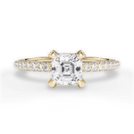 Madeline Asscher Cut Lab Grown Diamond 18Kt Yellow Gold Engagement Ring