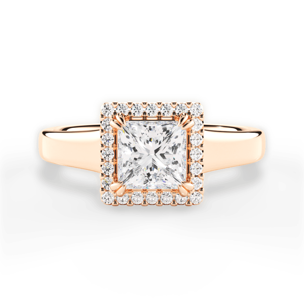 Jasmin Princess Cut Lab Grown Diamond 18Kt Rose Gold Engagement Ring