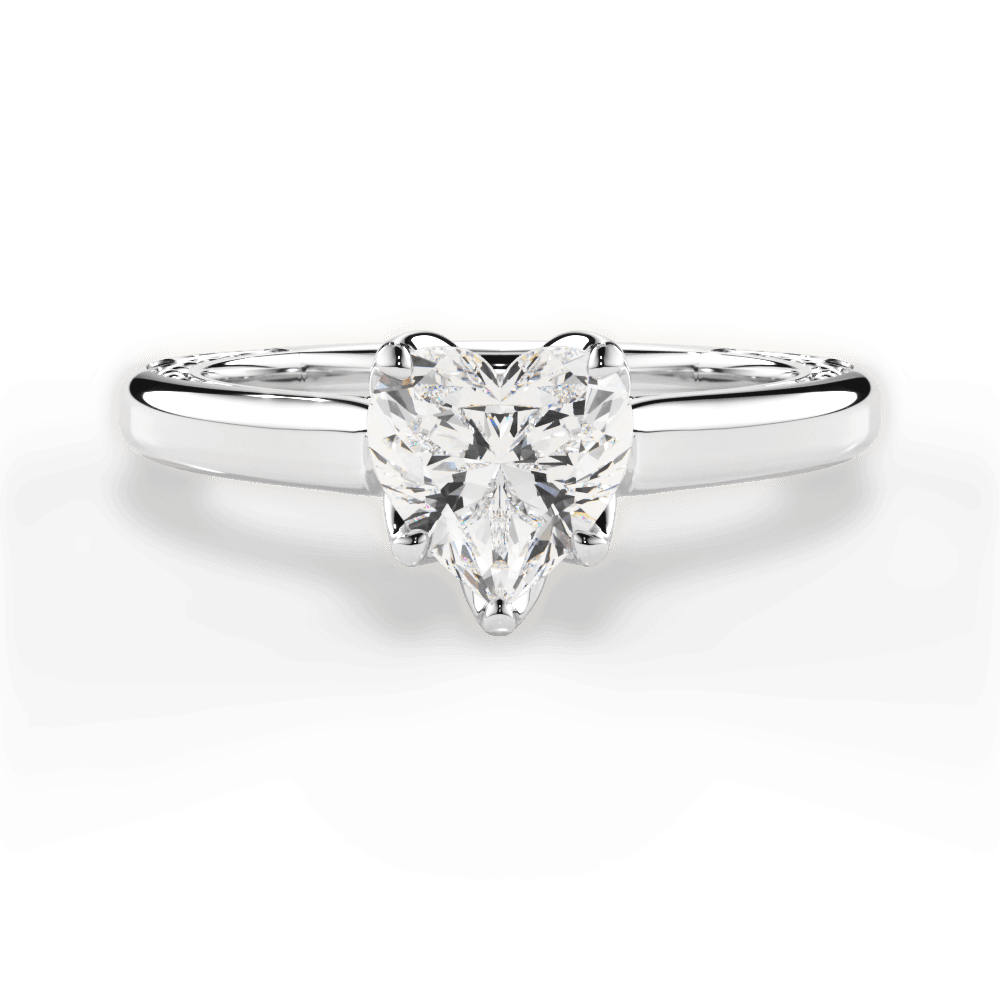 Carrie Heart Cut Lab Grown Diamond 14Kt White Gold Engagement Ring
