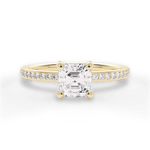 Janice Asscher Cut Lab Grown Diamond 18Kt Yellow Gold Engagement Ring