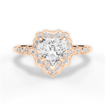 Julie Heart Cut Lab Grown Diamond 18Kt Rose Gold Engagement Ring