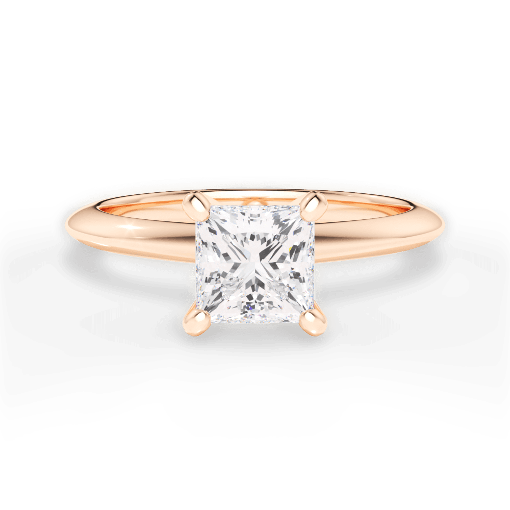 Casey Princess Cut Lab Grown Diamond 18Kt Rose Gold Engagement Ring