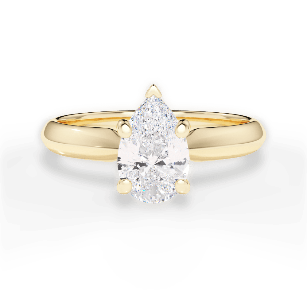 Beth Pear Cut Lab Grown Diamond 18Kt Yellow Gold Engagement Ring