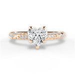 Gloria Heart Cut Lab Grown Diamond 18Kt Rose Gold Engagement Ring
