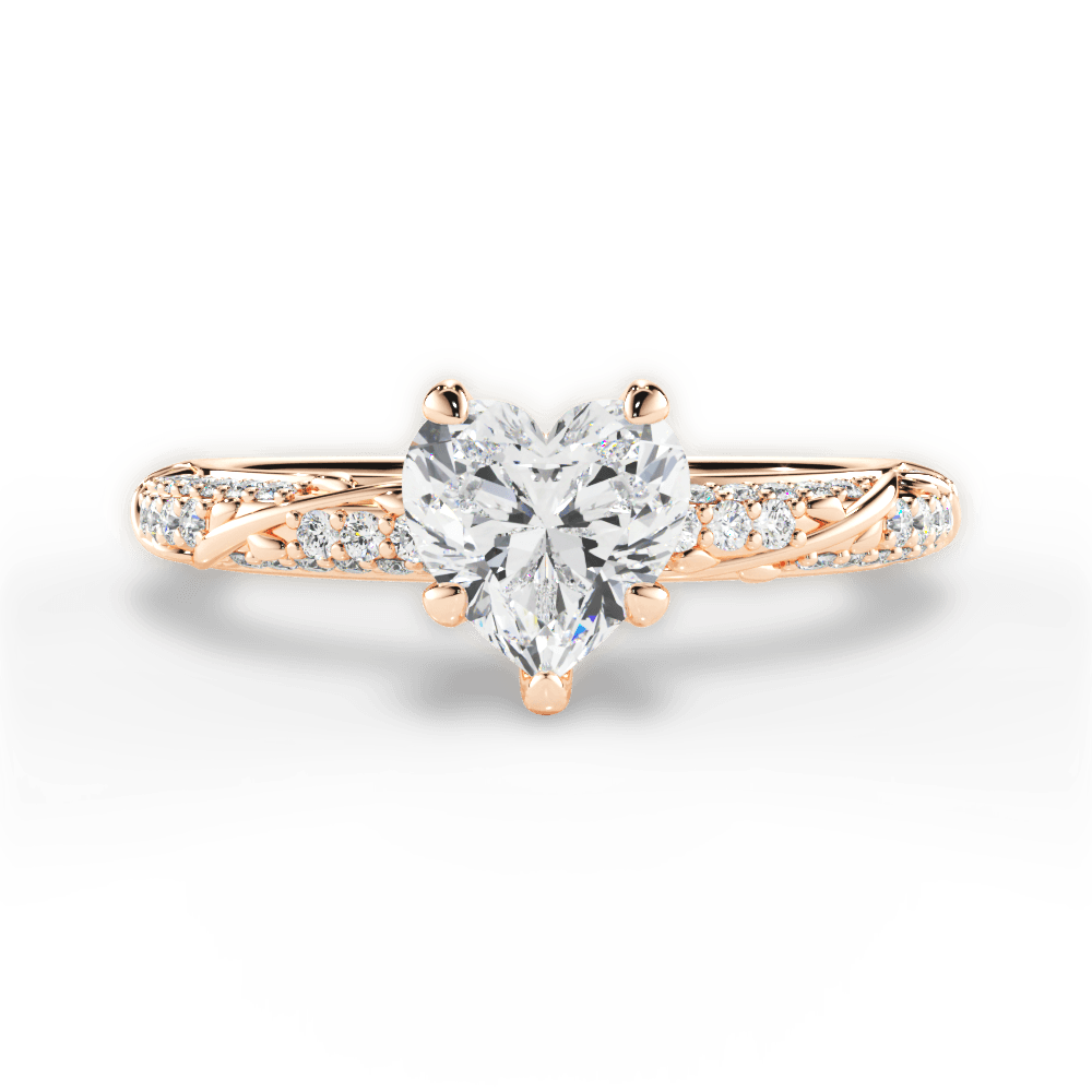 Gloria Heart Cut Lab Grown Diamond 18Kt Rose Gold Engagement Ring