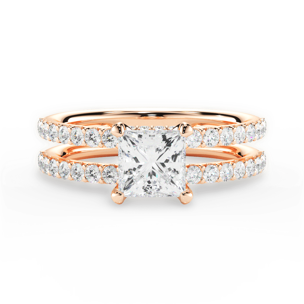 Christie Princess Cut Lab Grown Diamond 18Kt Rose Gold Engagement Ring