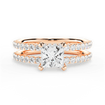 Christie Princess Cut Lab Grown Diamond 18Kt Rose Gold Engagement Ring