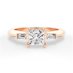 Emily Princess Cut Lab Grown Diamond 18Kt Rose Gold Engagement Ring