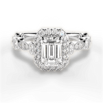 Irene Emerald Cut Lab Grown Diamond Platinum Engagement Ring