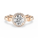 Erica Round Cut Lab Grown Diamond 18Kt Rose Gold Engagement Ring