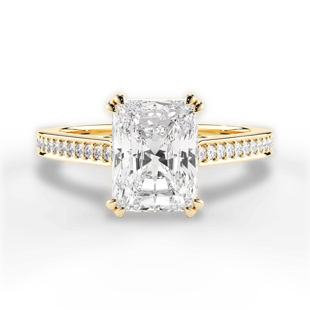 Denise Radiant Cut Lab Grown Diamond 18Kt Yellow Gold Engagement Ring