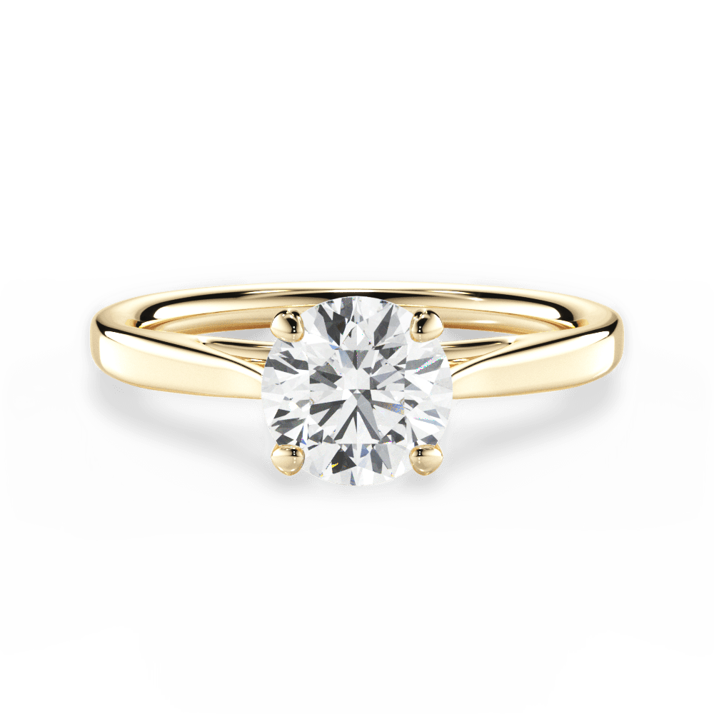 Angie Round Cut Lab Grown Diamond 18Kt Yellow Gold Engagement Ring