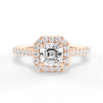 Leah Asscher Cut Lab Grown Diamond 18Kt Rose Gold Engagement Ring