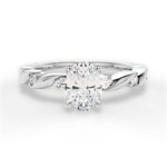 Emma Oval Cut Lab Grown Diamond 14Kt White Gold Engagement Ring