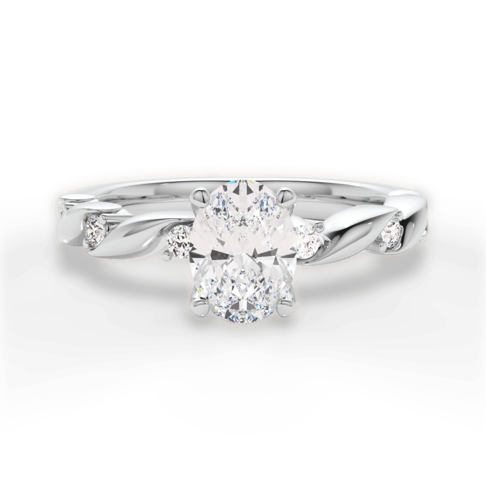 Emma Oval Cut Lab Grown Diamond 18Kt White Gold Engagement Ring