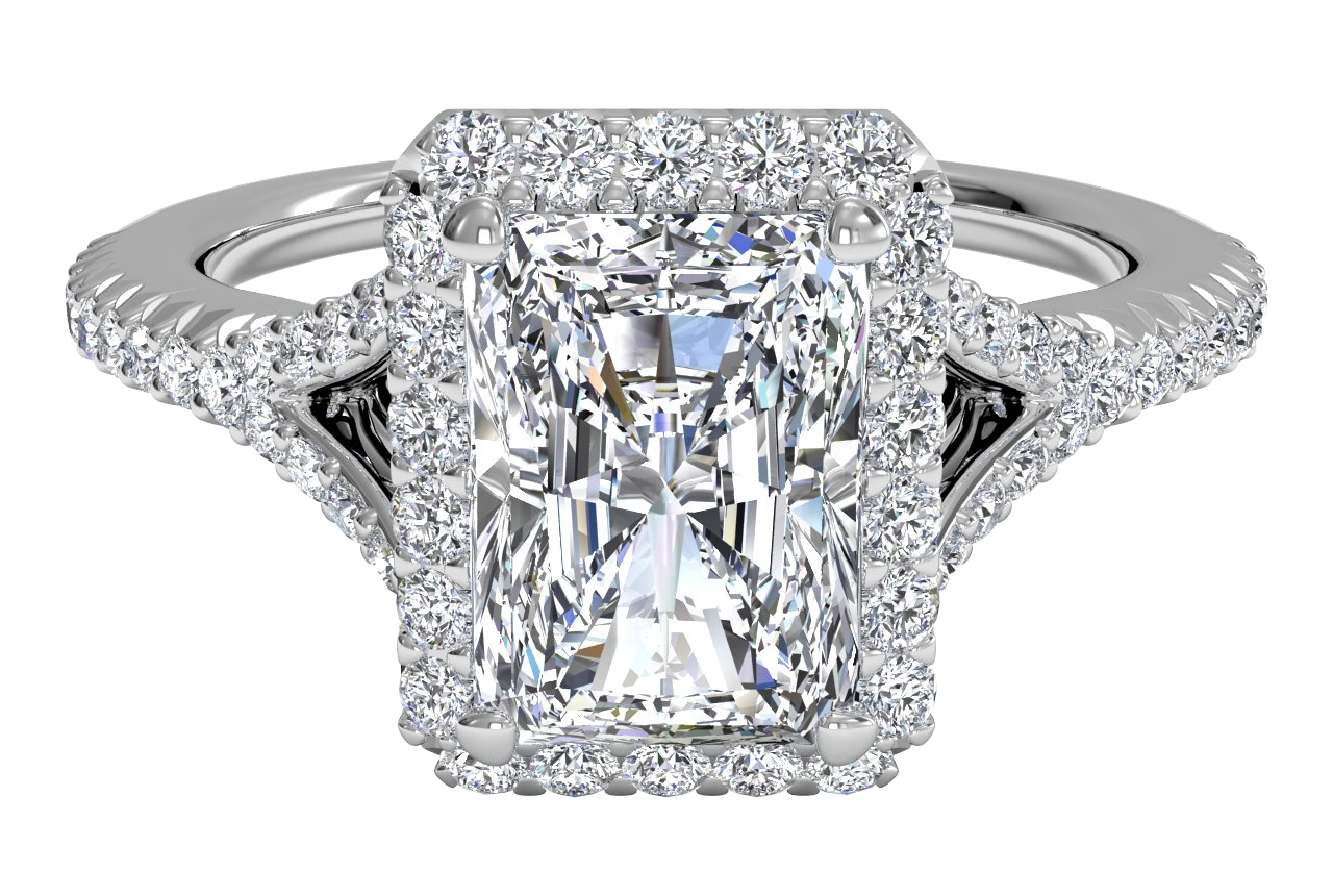 Judy Radiant Cut Lab Grown Diamond Platinum Engagement Ring