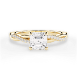 Charlotte Asscher Cut Lab Grown Diamond 18Kt Yellow Gold Engagement Ring