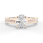 Katelyn Oval Cut Lab Grown Diamond 18Kt Rose Gold Engagement Ring