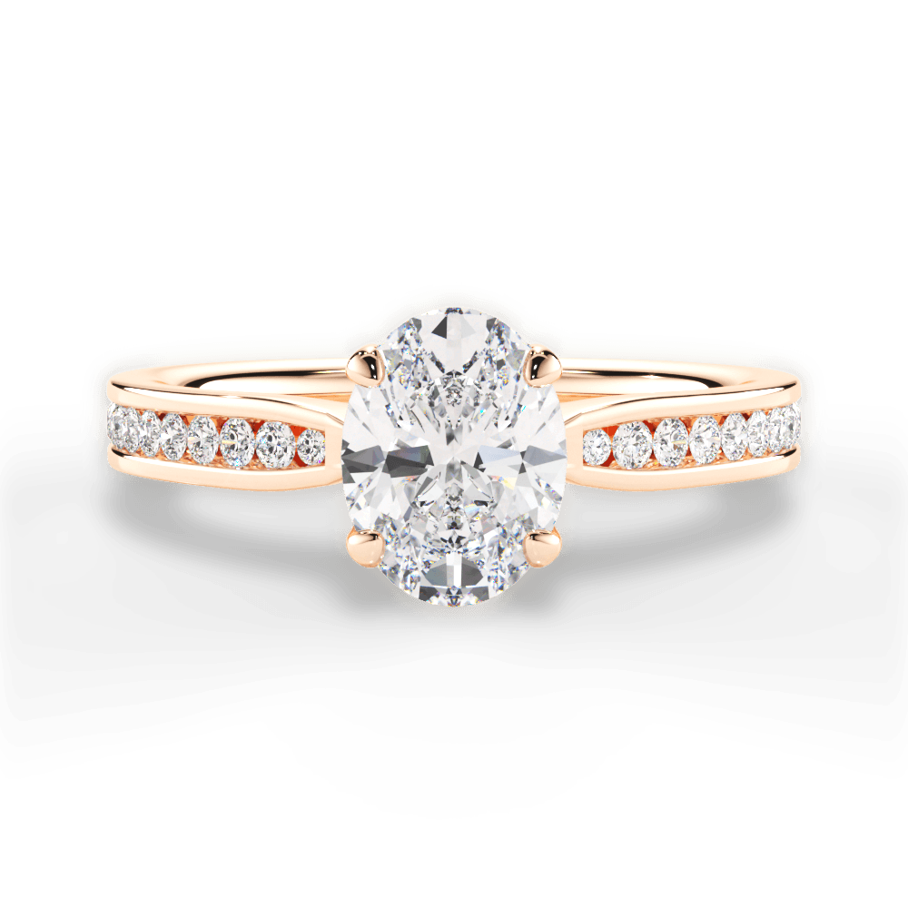 Katelyn Oval Cut Lab Grown Diamond 18Kt Rose Gold Engagement Ring