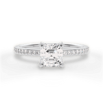 Janice Asscher Cut Lab Grown Diamond Platinum Engagement Ring