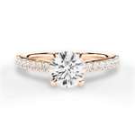 Frances Round Cut Lab Grown Diamond 18Kt Rose Gold Engagement Ring