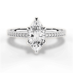 Donna Marquise Cut Lab Grown Diamond 14Kt White Gold Engagement Ring