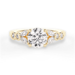 Evelyn Round Cut Lab Grown Diamond 18Kt Yellow Gold Engagement Ring