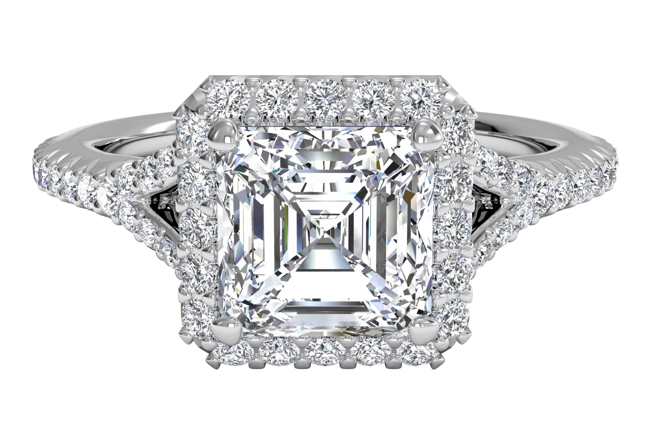 Judy Asscher Cut Lab Grown Diamond 14Kt White Gold Engagement Ring