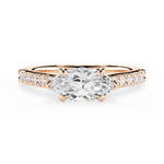 Diane Marquise Cut Lab Grown Diamond 18Kt Rose Gold Engagement Ring