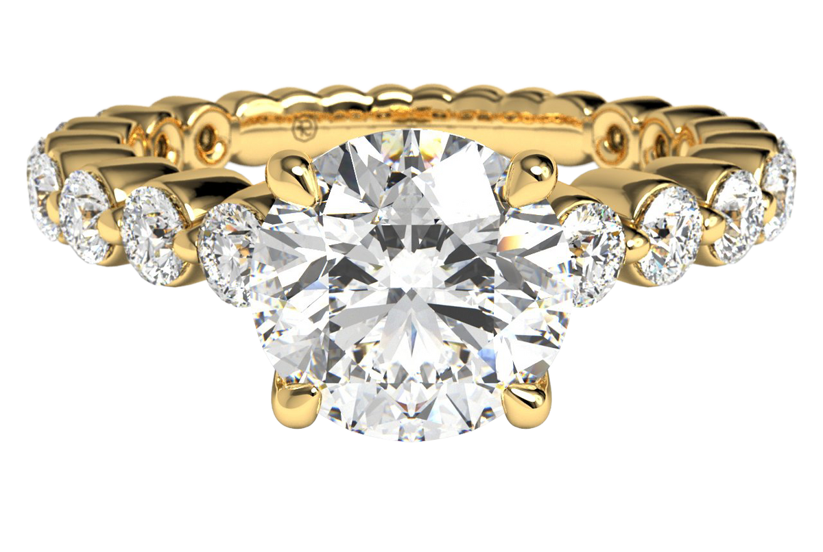 Jillian Round Cut Lab Grown Diamond 18Kt Yellow Gold Engagement Ring