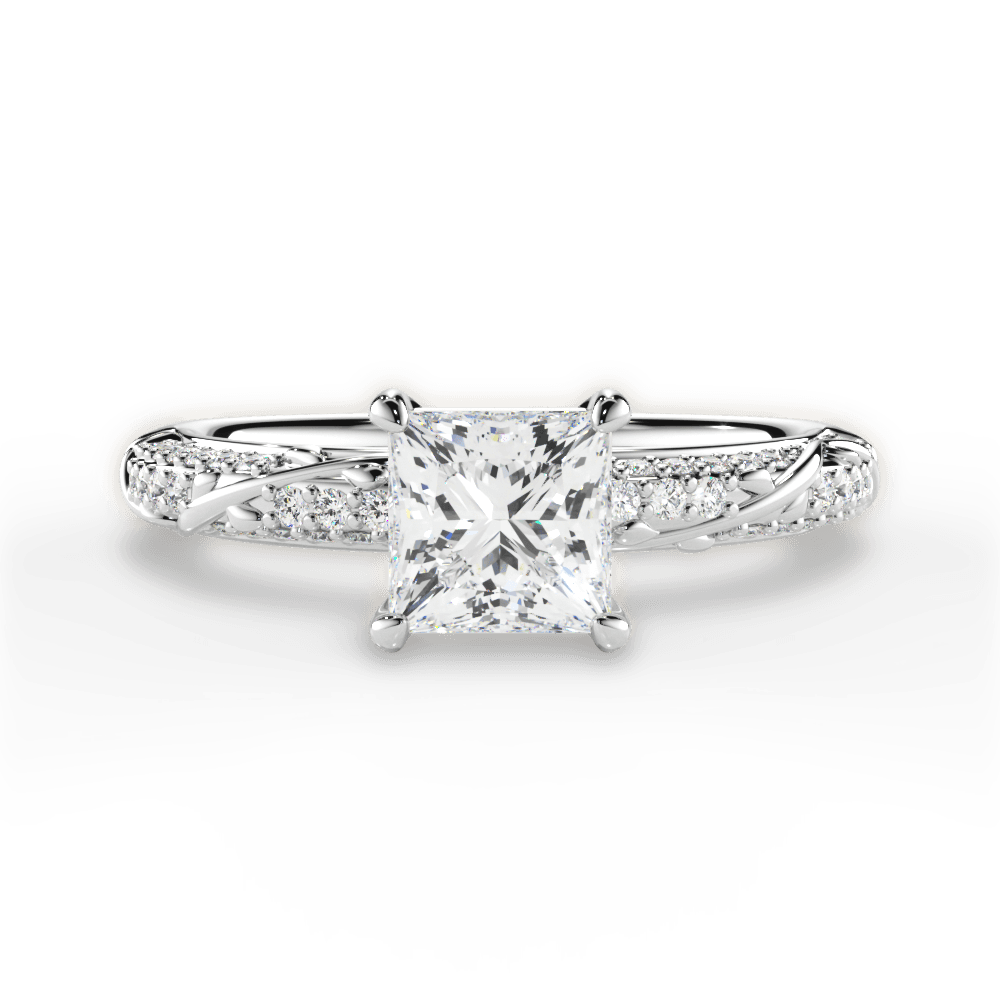 Gloria Princess Cut Lab Grown Diamond Platinum Engagement Ring