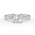 Gloria Princess Cut Lab Grown Diamond 14Kt White Gold Engagement Ring