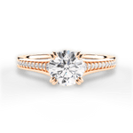 Delia Round Cut Lab Grown Diamond 18Kt Rose Gold Engagement Ring