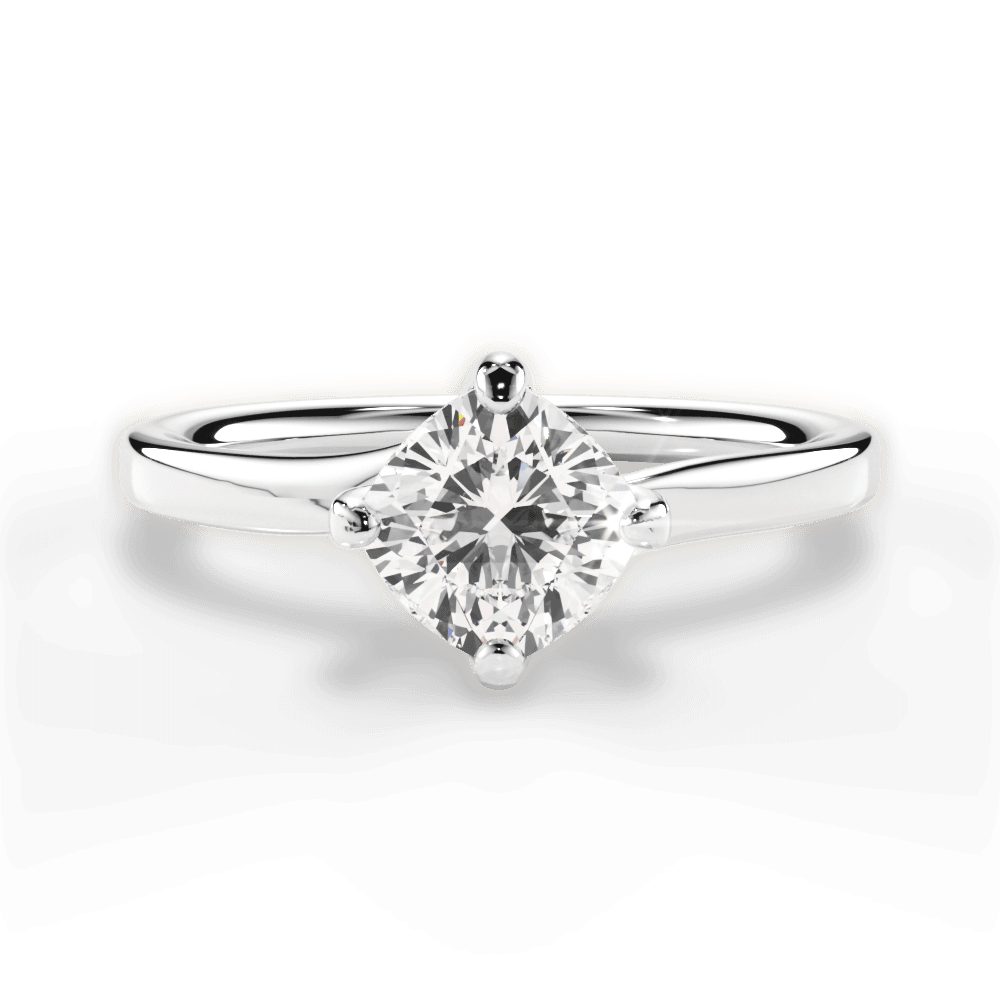 Ashley Cushion Cut Lab Grown Diamond Platinum Engagement Ring