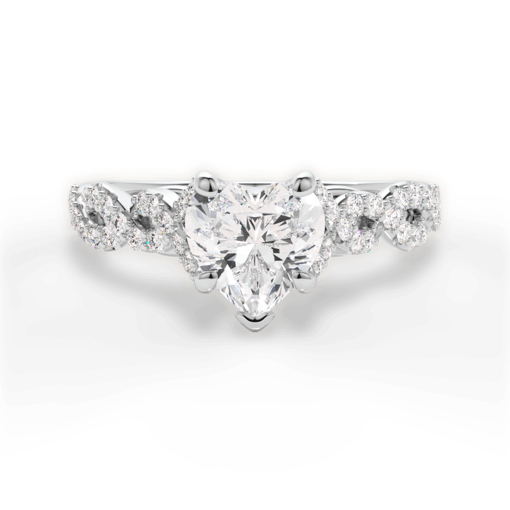 Justine Heart Cut Lab Grown Diamond Platinum Engagement Ring