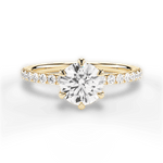 Eleanor Round Cut Lab Grown Diamond 18Kt Yellow Gold Engagement Ring