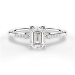 Christina Emerald Cut Lab Grown Diamond 14Kt White Gold Engagement Ring