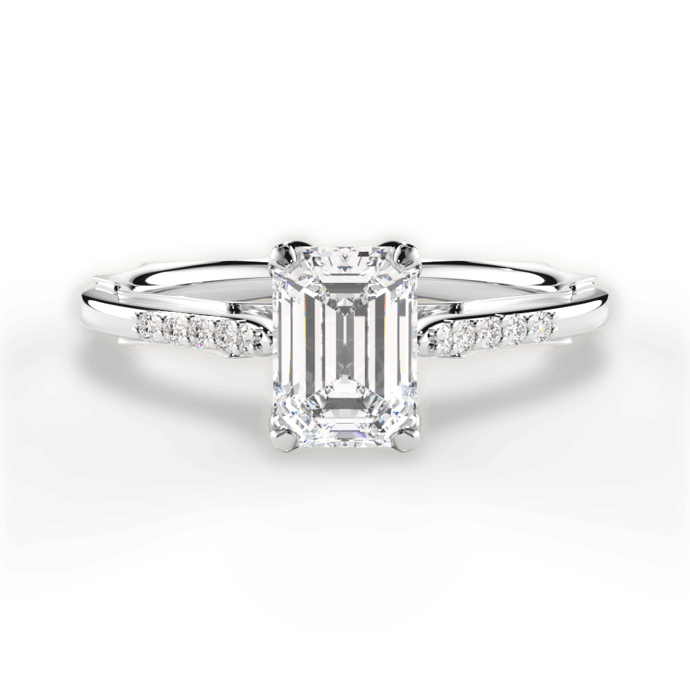Christina Emerald Cut Lab Grown Diamond Platinum Engagement Ring